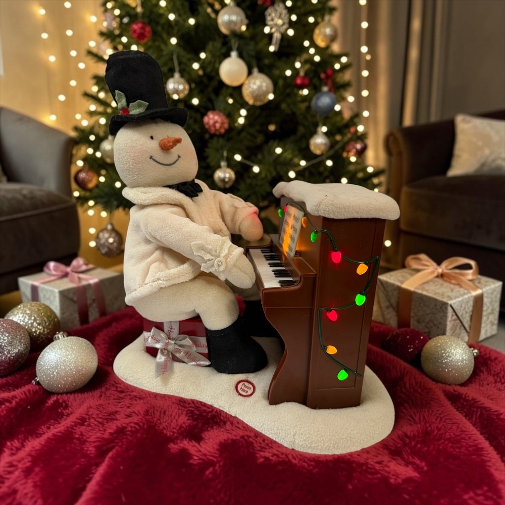 Hallmark Jingle Pals Animated Musical Snowman Playing Piano Light Up Christmas